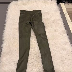 Spanx | Olive Green Faux Leather Pants M